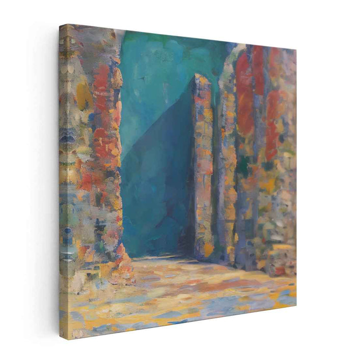 Ethereal Passage: A Journey Through Time - Textured Archway Canvas Art