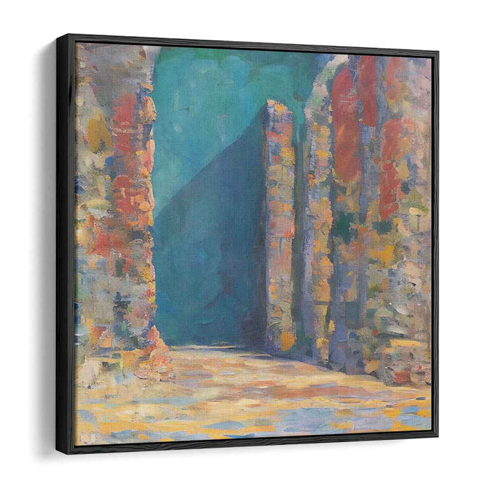 Ethereal Passage: A Journey Through Time - Textured Archway Canvas Art