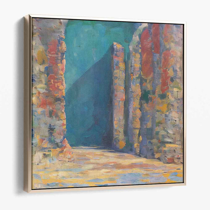 Ethereal Passage: A Journey Through Time - Textured Archway Canvas Art