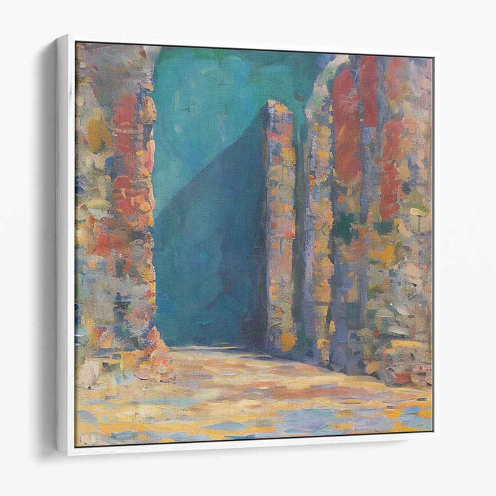 Ethereal Passage: A Journey Through Time - Textured Archway Canvas Art