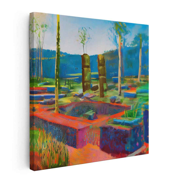 Colorful Dreamscape: Surreal Landscape in Vivid Colors Canvas Art