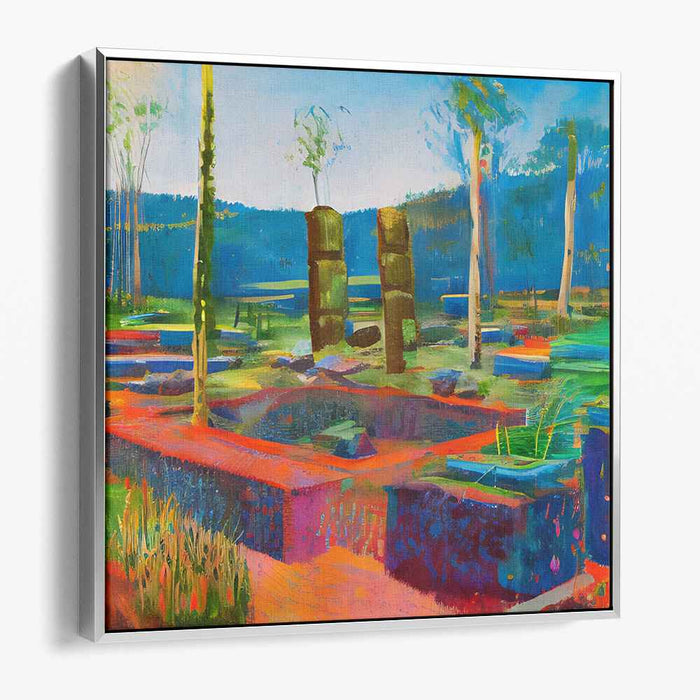 Colorful Dreamscape: Surreal Landscape in Vivid Colors Canvas Art