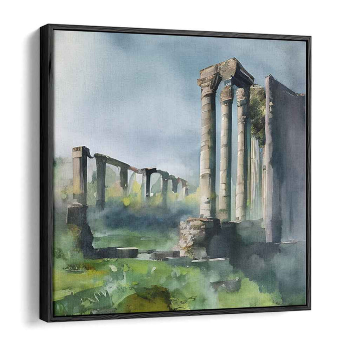 Ancient Echoes Reverie: Serene Ancient Landscape Canvas Art Print