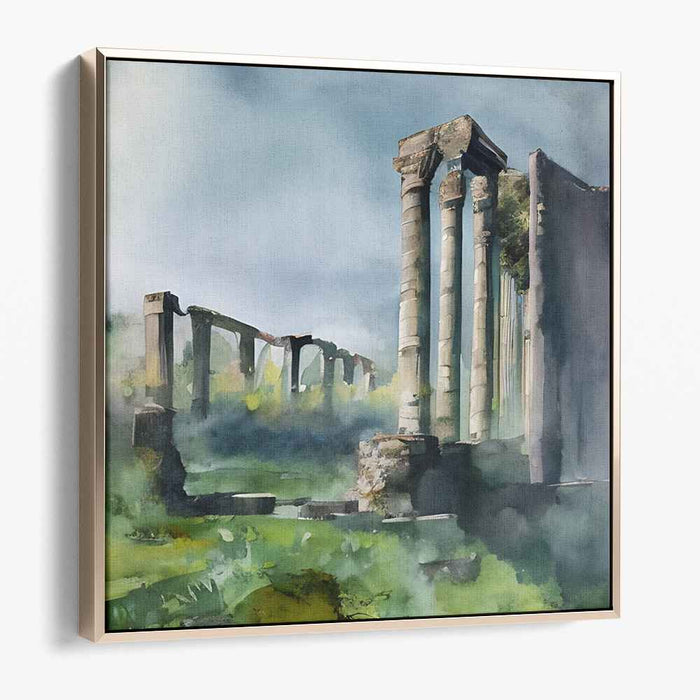 Ancient Echoes Reverie: Serene Ancient Landscape Canvas Art Print