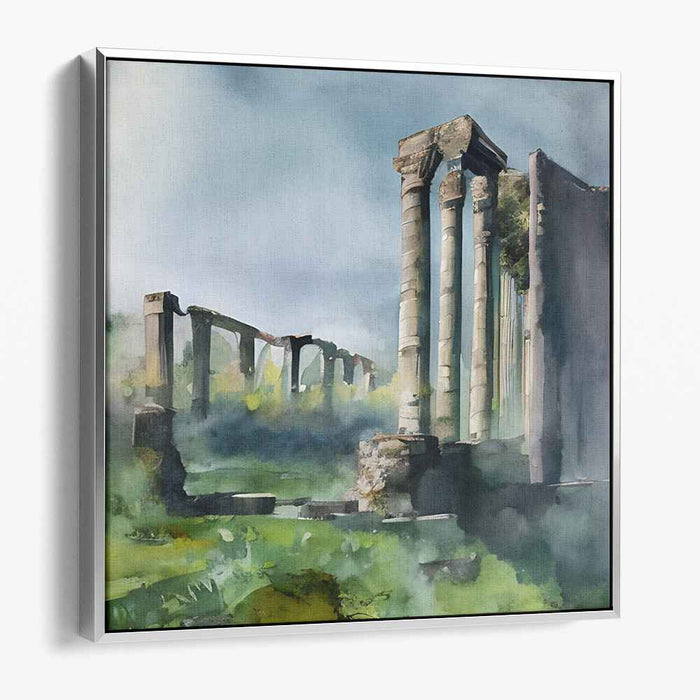 Ancient Echoes Reverie: Serene Ancient Landscape Canvas Art Print