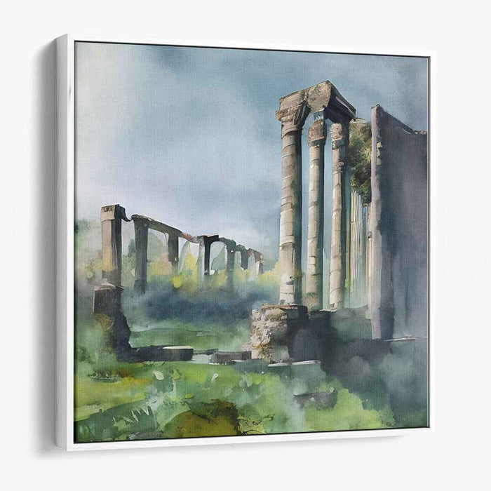 Ancient Echoes Reverie: Serene Ancient Landscape Canvas Art Print
