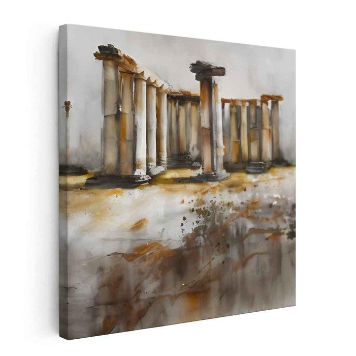 Dilapidated Whispers: Watercolor Ode to Ancient Architecture