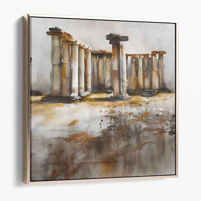 Dilapidated Whispers: Watercolor Ode to Ancient Architecture