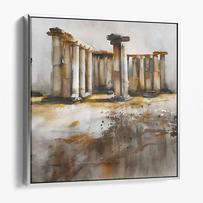 Dilapidated Whispers: Watercolor Ode to Ancient Architecture