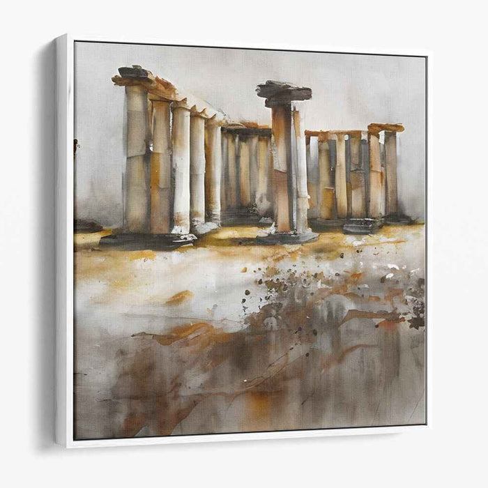 Dilapidated Whispers: Watercolor Ode to Ancient Architecture