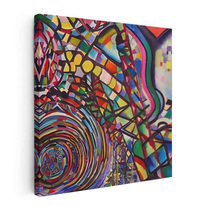 Kaleidoscopic Dream: Vibrant Abstract Geometric Canvas Art