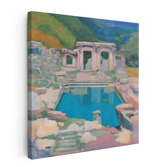 Echoes of Timeless Waters: Ancient Ruins by the Tranquil Pool