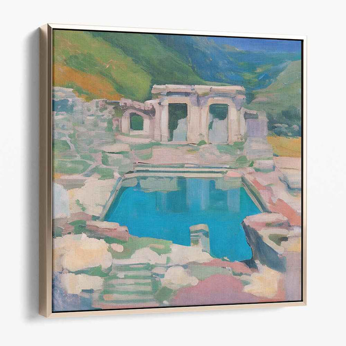 Echoes of Timeless Waters: Ancient Ruins by the Tranquil Pool