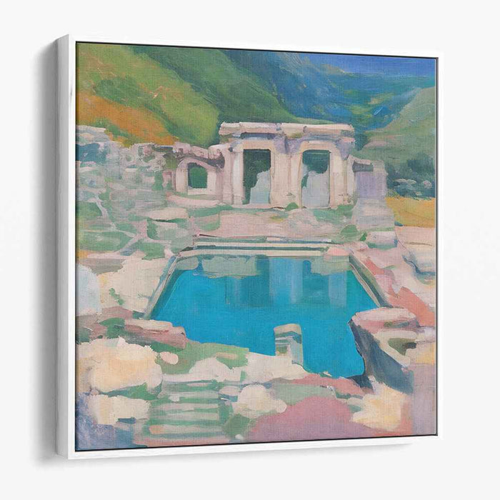 Echoes of Timeless Waters: Ancient Ruins by the Tranquil Pool