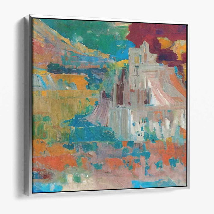 Abstract Horizon Shifts: Abstract Impressionist Landscape Canvas Art Print