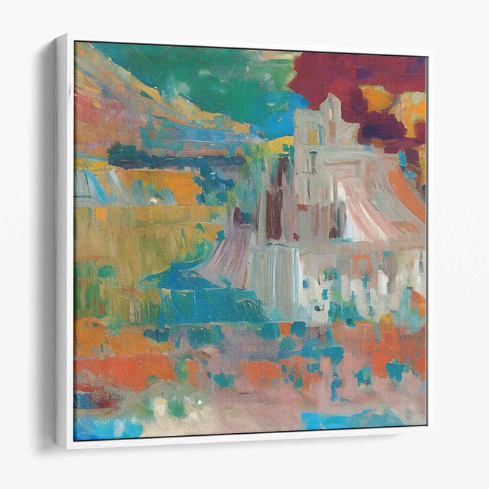 Abstract Horizon Shifts: Abstract Impressionist Landscape Canvas Art Print