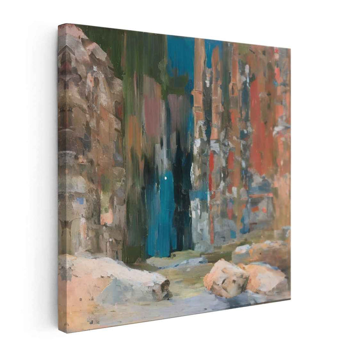 Ethereal Cliffs: Abstract Landscape Canvas Art Print