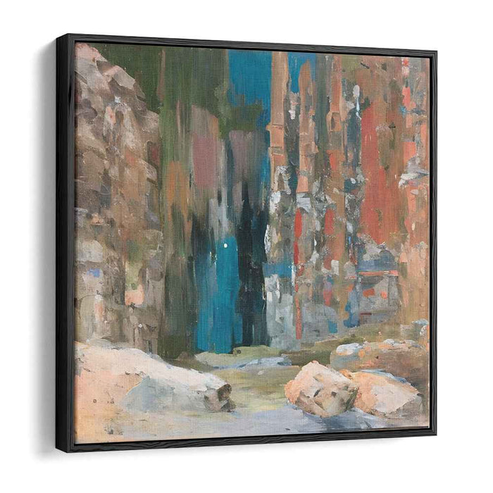 Ethereal Cliffs: Abstract Landscape Canvas Art Print