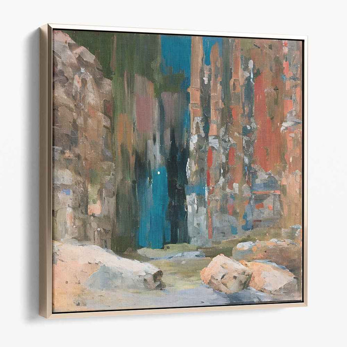Ethereal Cliffs: Abstract Landscape Canvas Art Print