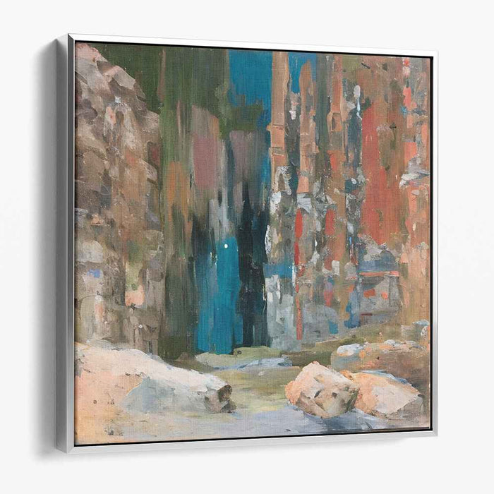 Ethereal Cliffs: Abstract Landscape Canvas Art Print