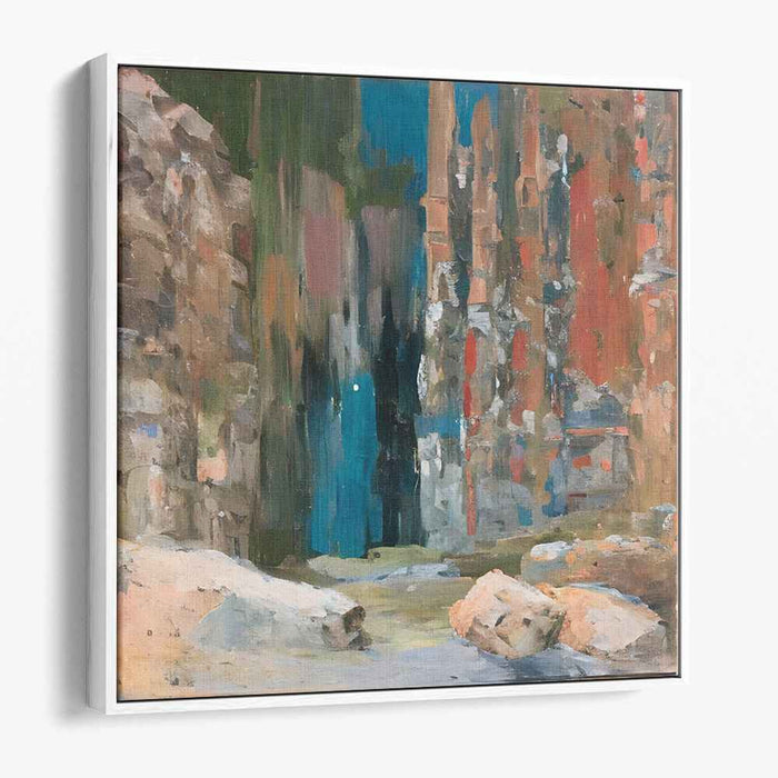 Ethereal Cliffs: Abstract Landscape Canvas Art Print