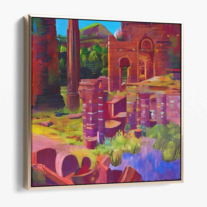 Time Wanderer's Dream Folly: A Vivid Journey Through Time Landscape Canvas Art
