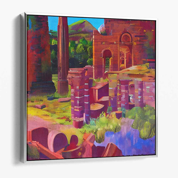 Time Wanderer's Dream Folly: A Vivid Journey Through Time Landscape Canvas Art
