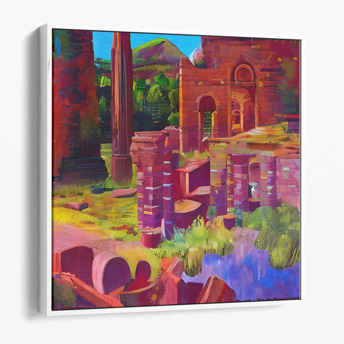 Time Wanderer's Dream Folly: A Vivid Journey Through Time Landscape Canvas Art