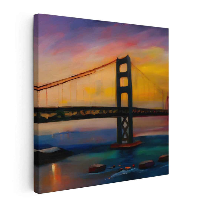 Bridge of Light Canvas Print: Golden Gate Bridge in Radiant Colors Canvas Art Print
