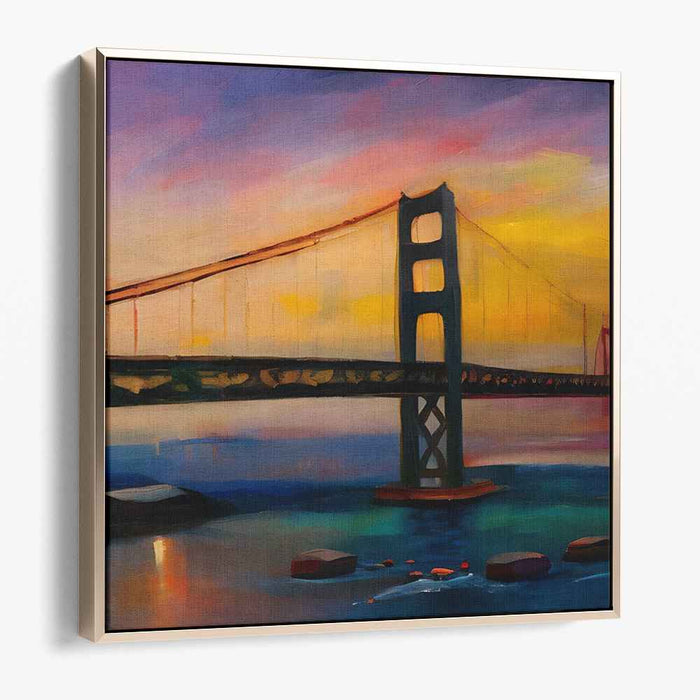 Bridge of Light Canvas Print: Golden Gate Bridge in Radiant Colors Canvas Art Print
