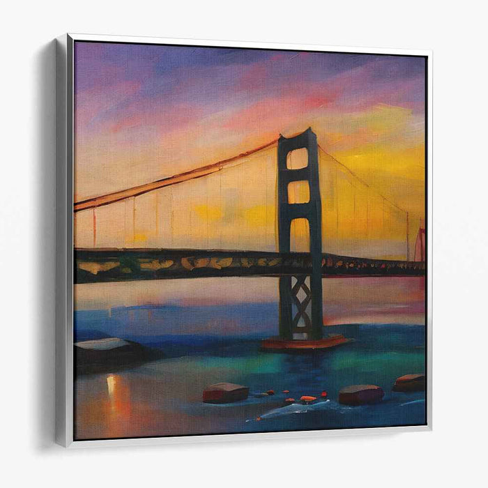 Bridge of Light Canvas Print: Golden Gate Bridge in Radiant Colors Canvas Art Print
