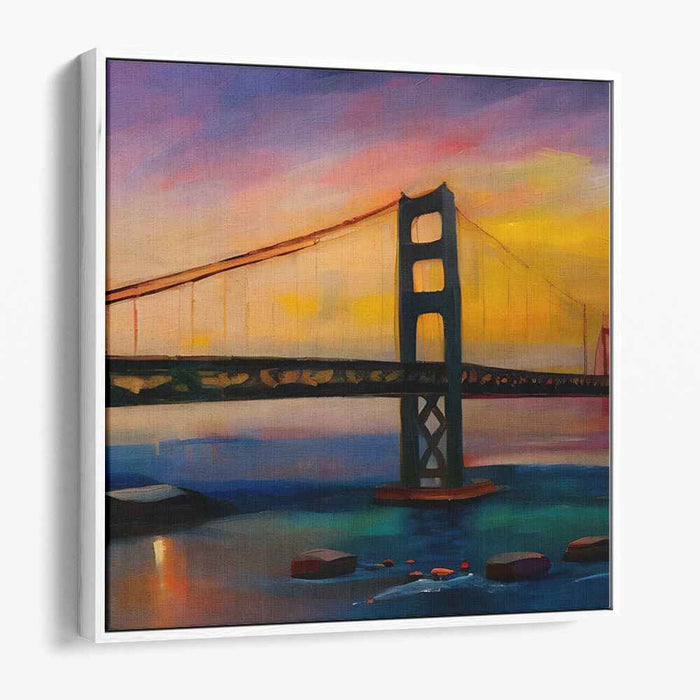 Bridge of Light Canvas Print: Golden Gate Bridge in Radiant Colors Canvas Art Print