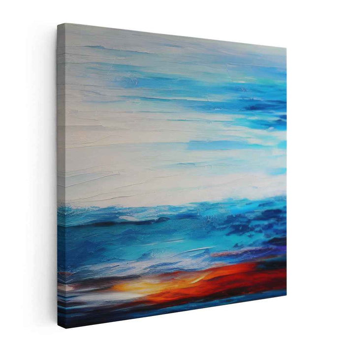 Tranquil Ocean Sunrise: Abstract Seascape Canvas Art Print