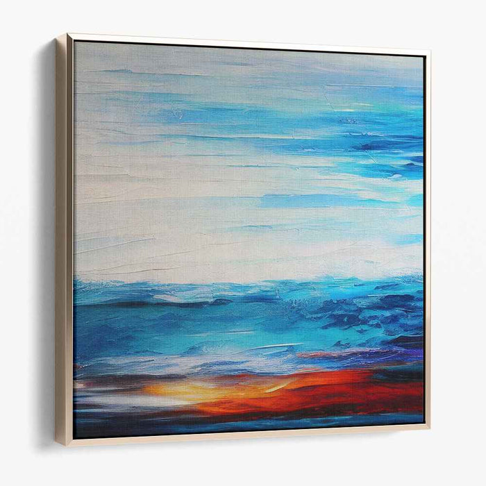 Tranquil Ocean Sunrise: Abstract Seascape Canvas Art Print