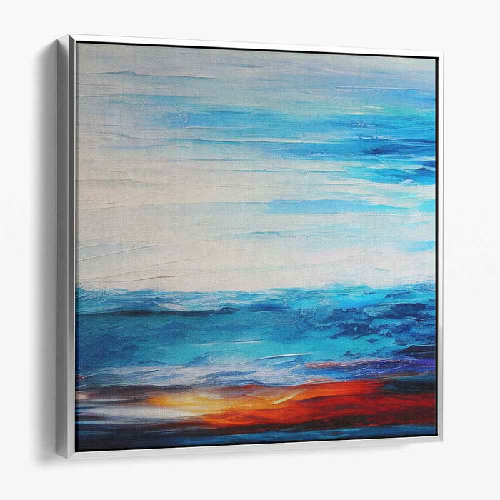 Tranquil Ocean Sunrise: Abstract Seascape Canvas Art Print