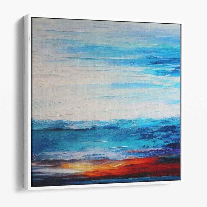 Tranquil Ocean Sunrise: Abstract Seascape Canvas Art Print