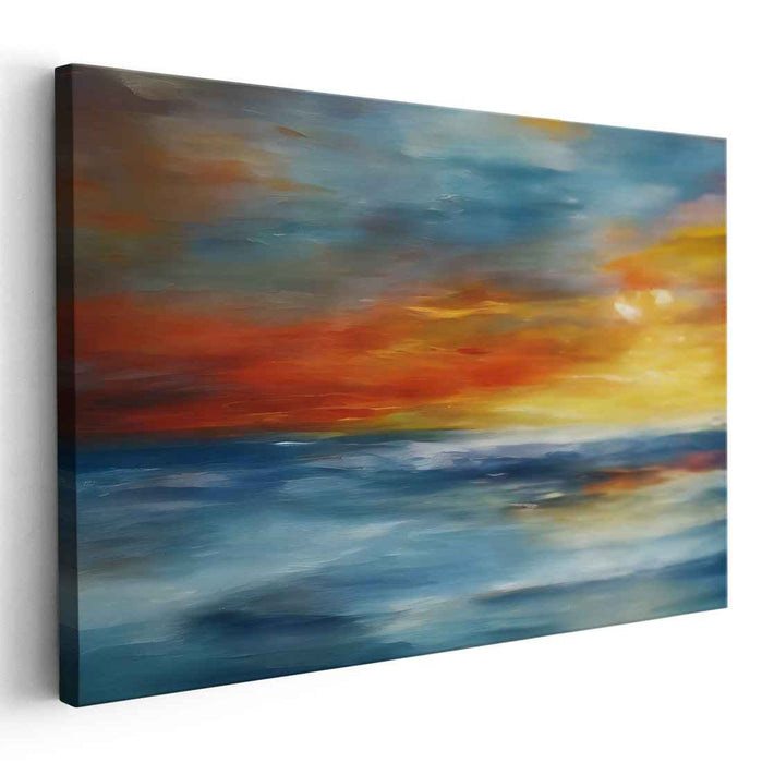 Eternal Embers Dance with Waves: A Symphony of Fire and Water Canvas Art