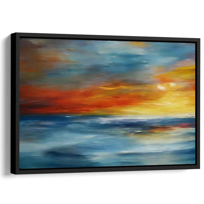 Eternal Embers Dance with Waves: A Symphony of Fire and Water Canvas Art