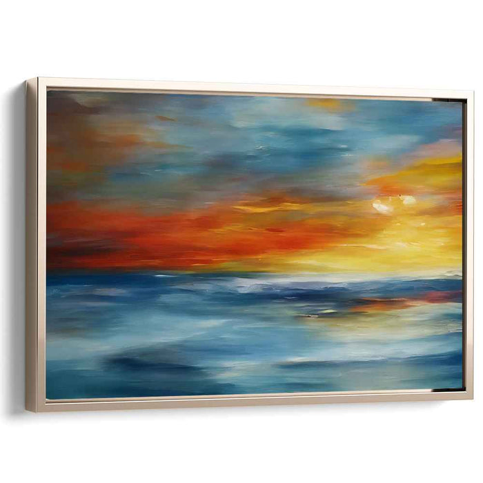 Eternal Embers Dance with Waves: A Symphony of Fire and Water Canvas Art