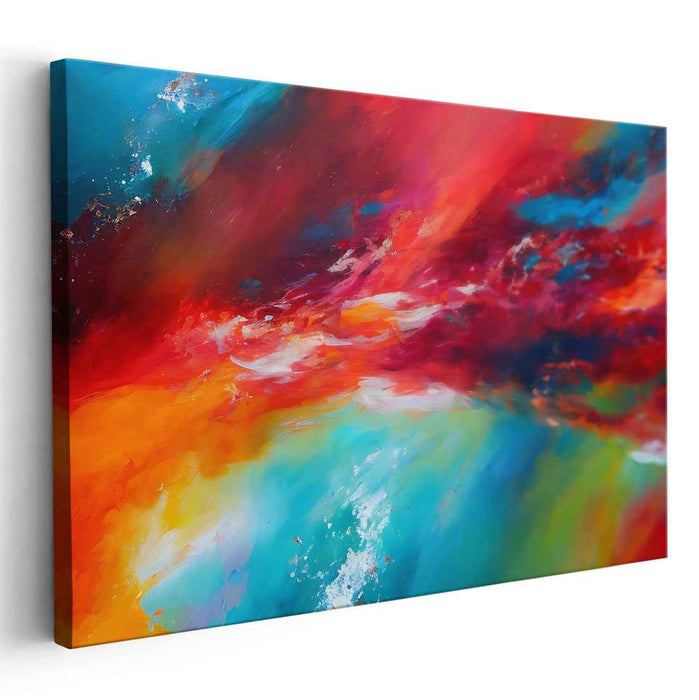 Ephemeral Chaos Symphony: Dynamic Abstract Expressionist Canvas Art