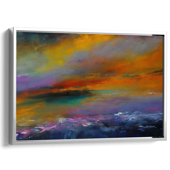 Seascape Meltdown: Abstract Expressionist Sunset Over Ocean Canvas Art Print