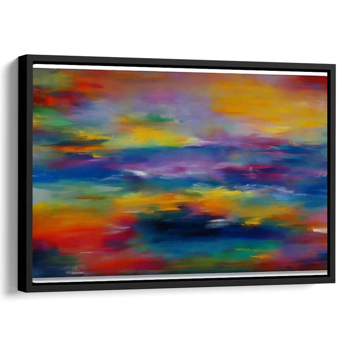 Chromatic Blast Abstract Canvas: Abstract Expressionist Color Explosion Canvas Art