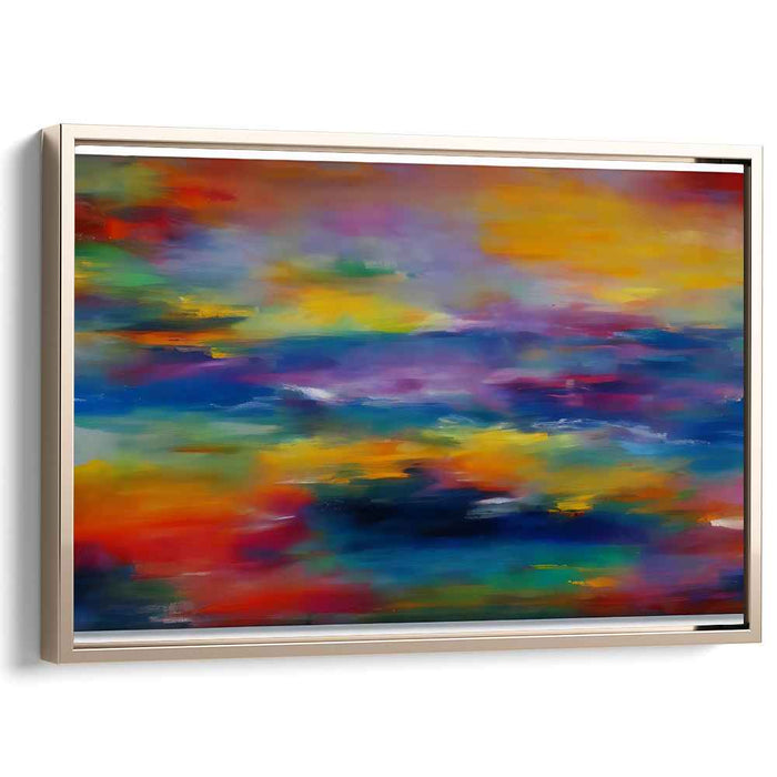 Chromatic Blast Abstract Canvas: Abstract Expressionist Color Explosion Canvas Art