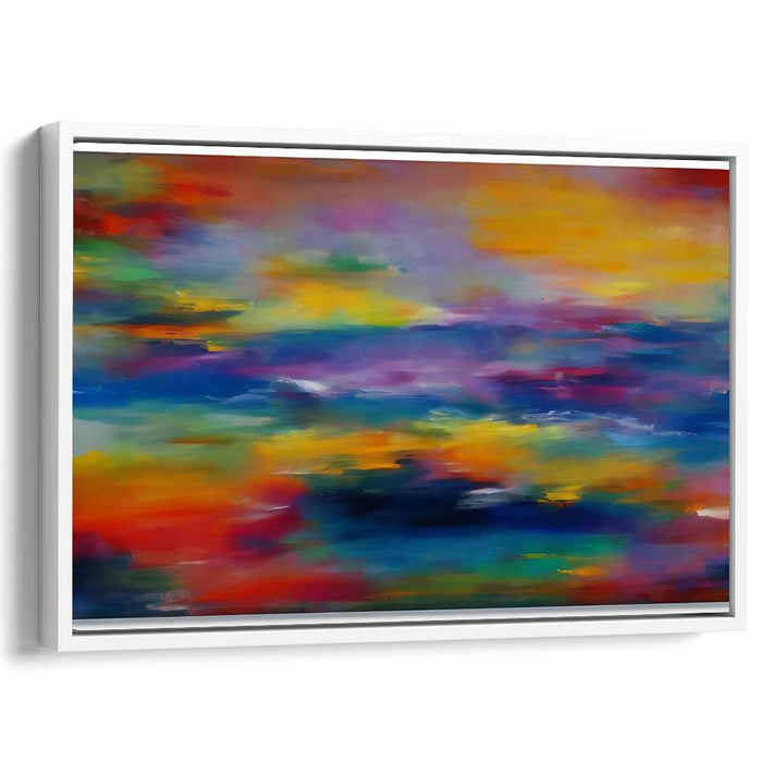 Chromatic Blast Abstract Canvas: Abstract Expressionist Color Explosion Canvas Art