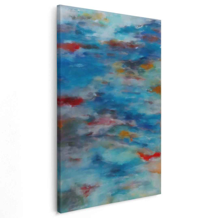 Tranquil Currents: Abstract Blue Dreamscape Canvas Art Print