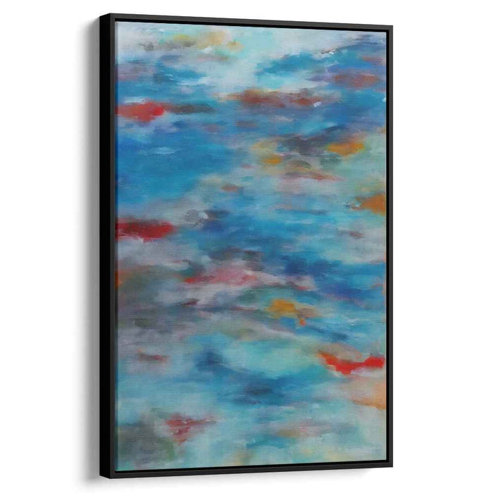 Tranquil Currents: Abstract Blue Dreamscape Canvas Art Print