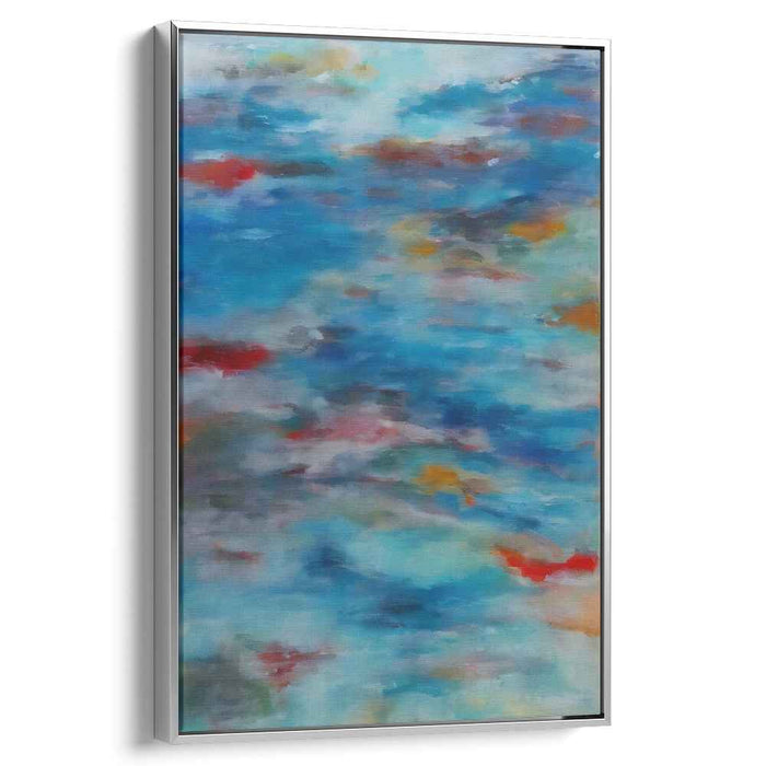 Tranquil Currents: Abstract Blue Dreamscape Canvas Art Print
