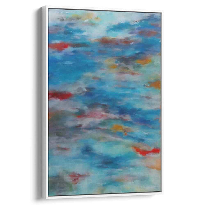 Tranquil Currents: Abstract Blue Dreamscape Canvas Art Print