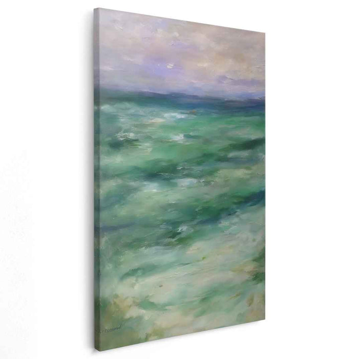 Tranquil Emerald Seascape: Abstract Ocean Serenity Canvas Art Print
