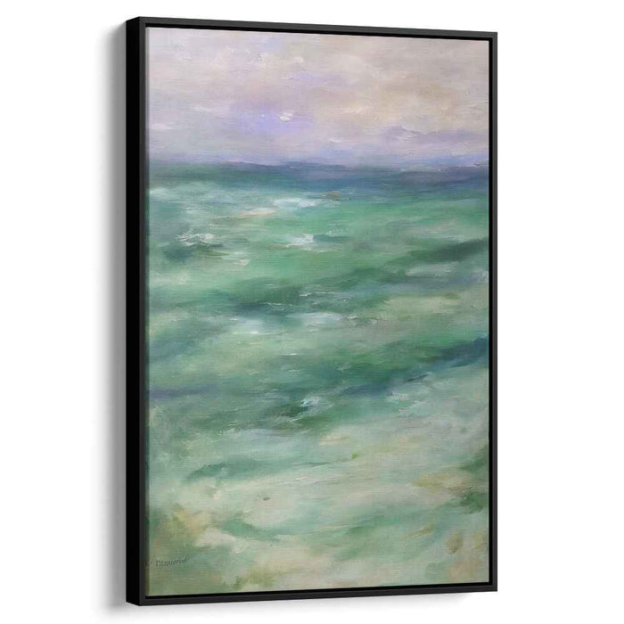 Tranquil Emerald Seascape: Abstract Ocean Serenity Canvas Art Print